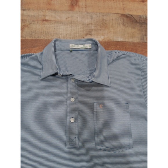 Criquet Other - Criquet Short Sleeve Polo Shirt Size XLarge Blue Striped Pocket (2159)